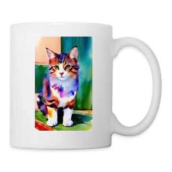 Chat | Animal de compagnie | Fan de chat | mignon | Chaton - Mug blanc - blanc - Droite