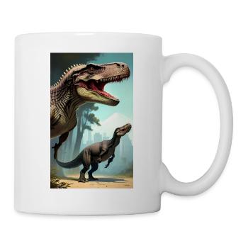 Dinosaurier | T-Rex | Tyrannosaurus - Tasse - Weiß - Rechts