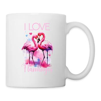 Flamingo I Love Couple Couple Romantique Coeur - Mug blanc - blanc - Droite