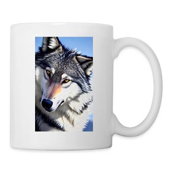 Loup | Prédateur | Chien | Mystique - Mug blanc - blanc - Droite