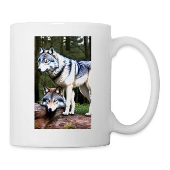 Loup | Prédateur | Chien | Mystique - Mug blanc - blanc - Droite