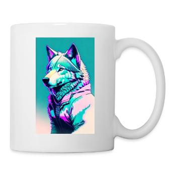 Loup | Prédateur | Chien | Mystique - Mug blanc - blanc - Droite