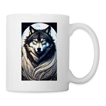 Loup | Prédateur | Chien | Mystique - Mug blanc - blanc - Droite