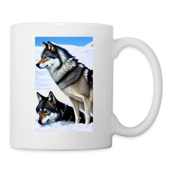 Loup | Prédateur | Chien | Mystique - Mug blanc - blanc - Droite