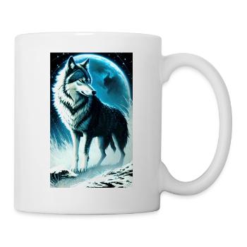 Loup | Prédateur | Chien | Mystique - Mug blanc - blanc - Droite