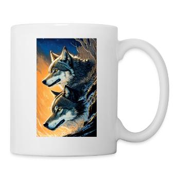 Loup | Prédateur | Chien | Mystique - Mug blanc - blanc - Droite