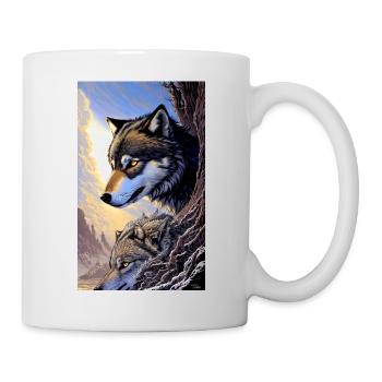Loup | Prédateur | Chien | Mystique - Mug blanc - blanc - Droite