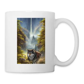 Loup | Prédateur | Chien | Mystique - Mug blanc - blanc - Droite