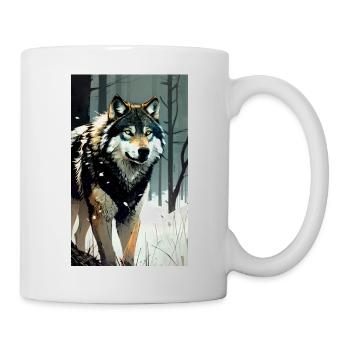 Loup | Prédateur | Chien | Mystique - Mug blanc - blanc - Droite
