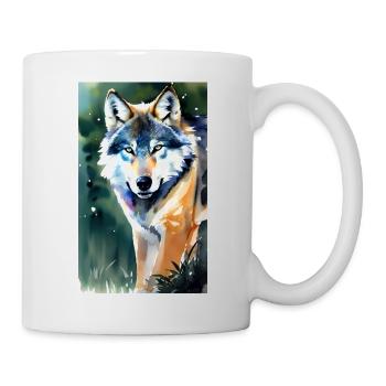 Loup | Prédateur | Chien | Mystique - Mug blanc - blanc - Droite