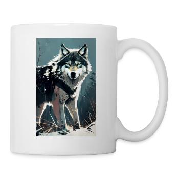 Loup | Prédateur | Chien | Mystique - Mug blanc - blanc - Droite