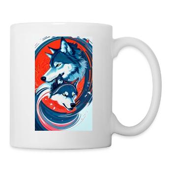 Loup | Prédateur | Chien | Mystique - Mug blanc - blanc - Droite