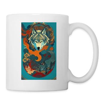 Loup | Prédateur | Chien | Mystique - Mug blanc - blanc - Droite