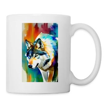 Loup | Prédateur | Chien | Mystique - Mug blanc - blanc - Droite