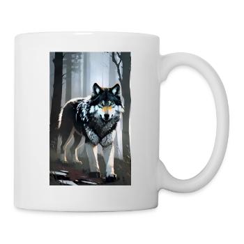 Loup | Prédateur | Chien | Mystique - Mug blanc - blanc - Droite