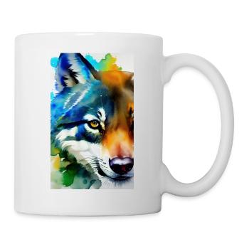 Loup | Prédateur | Chien | Mystique - Mug blanc - blanc - Droite