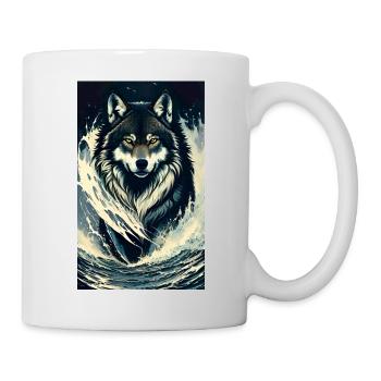 Loup | Prédateur | Chien | Mystique - Mug blanc - blanc - Droite