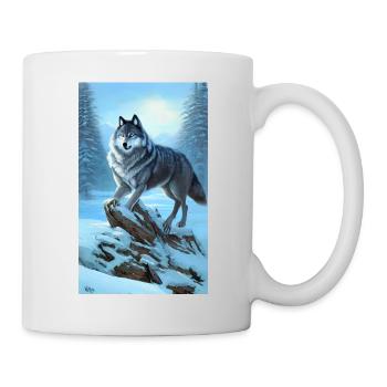 Loup | Prédateur | Chien | Mystique - Mug blanc - blanc - Droite