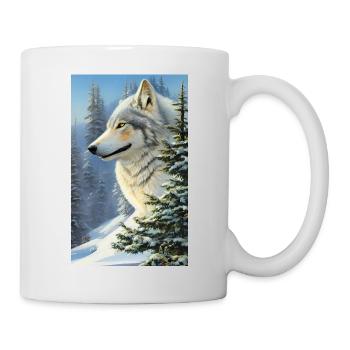 Loup | Prédateur | Chien | Mystique - Mug blanc - blanc - Droite