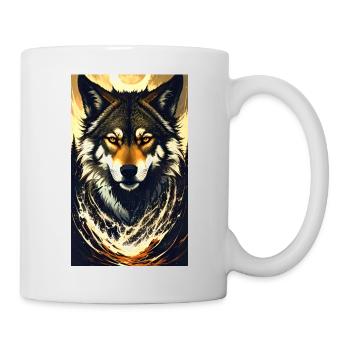 Loup | Prédateur | Chien | Mystique - Mug blanc - blanc - Droite