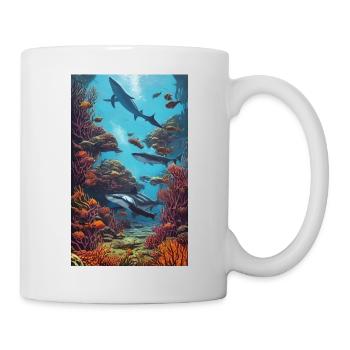 Shark | Great White Shark | Sea creature | Fish - Mug - white - Right