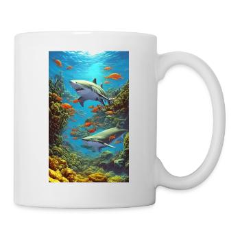 Shark | Great White Shark | Sea creature | Fish - Mug - white - Right