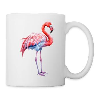 pink flamingo, summertime, vacation time, beach, sea - Mug - white - Right