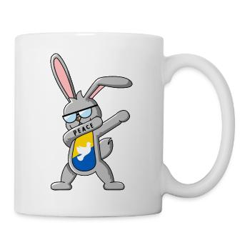 Un lapin danse DAB pour la paix en Ukraine - Mug blanc - blanc - Droite