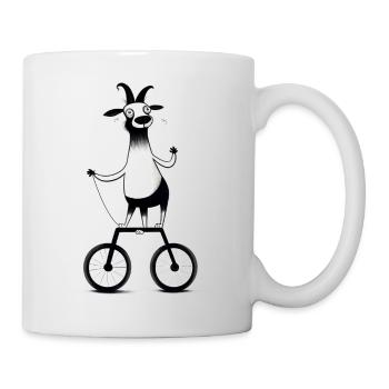 Goat on bicycle - Mug - white - Right