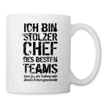 Ich bin stolzer Chef des besten Teams - Spruch - Tasse - Weiß - Rechts