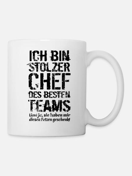 Ich bin stolzer Chef des besten Teams - Spruch - Tasse - Weiß