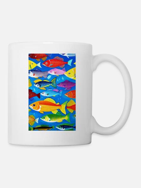 Poissons | Modèle | Patrons de poissons | Pêcheur - Mug blanc - blanc