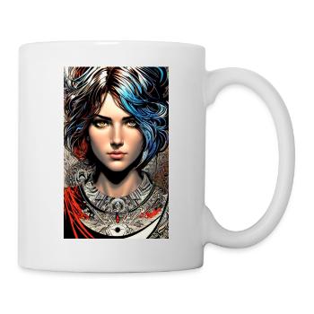 Frau | Gesicht | Mädchen | Anime | mystisch - Tasse - Weiß - Rechts