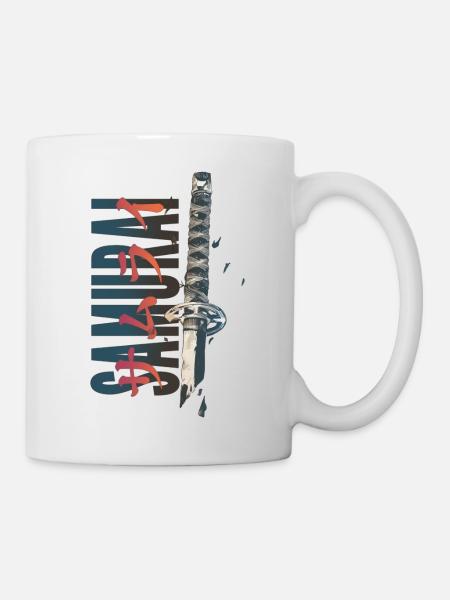 SAMURAI Katana with Kanji - Tasse - Weiß