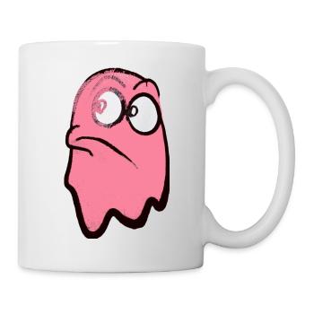 Funny fierce-looking ghost in pink - Mug - white - Right