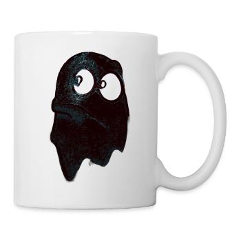 Funny fierce-looking ghost in black - Mug - white - Right