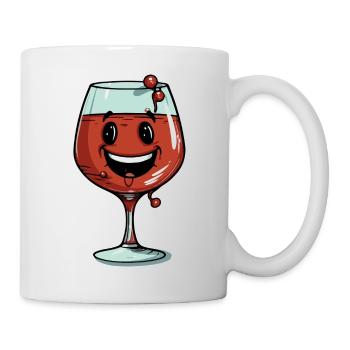 Ein Glas lächelnder Wein - Tasse - Weiß - Rechts