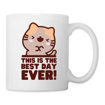 This is The Best Day Ever Cute Kawaii Cat - Mug - white - Right