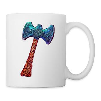 Cool Viking axe decorated with runes - Mug - white - Right