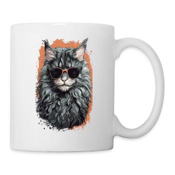 La fraîcheur du chat Maine Coon en forme de chat - Mug blanc - blanc - Droite