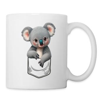 Câlin bébé koala dans la poche de poitrine - Mug blanc - blanc - Droite