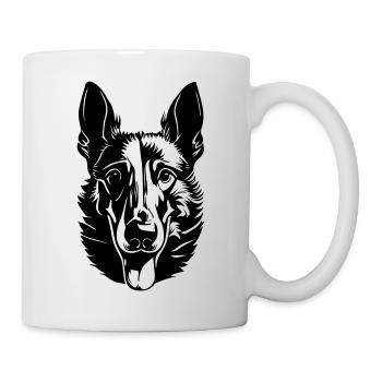 Belgischer Schäferhund - Tasse - Weiß - Rechts