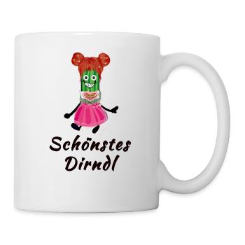 Dirndl, schönstes Dirndl,gurke,Tracht - Tasse - Weiß - Rechts