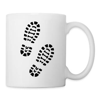 Empreinte / Bottes de randonnée - Empreintes de pas - Mug blanc - blanc - Droite