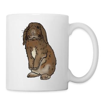 Kaninchen stehend - Tasse - Weiß - Rechts