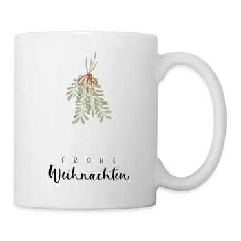Frohe Weihnachten Mistelzweig - Tasse - Weiß - Rechts