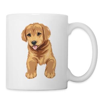 Niedlicher Golden Retriever Welpe - Tasse - Weiß - Rechts