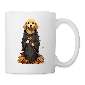 Cute Halloween Dog Design Dog Druid Outfit - Mug - white - Right