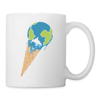 Faire fondre la terre comme crème glacée dans une gaufre - Mug blanc - blanc - Droite