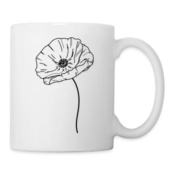 Mohn Blume 21 Zeichenfläche 13 - Tasse - Weiß - Rechts